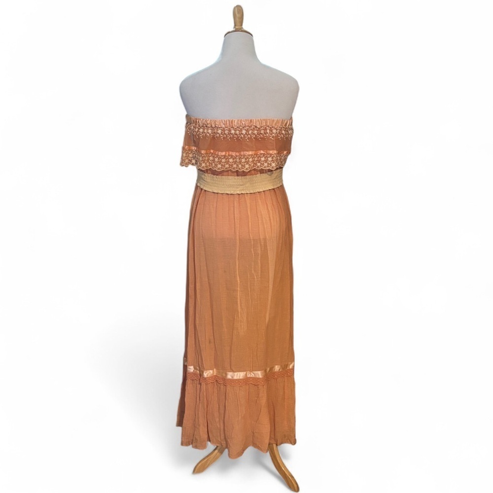 VTG 70s Young Edwardian Arpeja Prairie Dress Sz 5 Lace Ruffle Cottagecore Boho - Picture 3 of 6